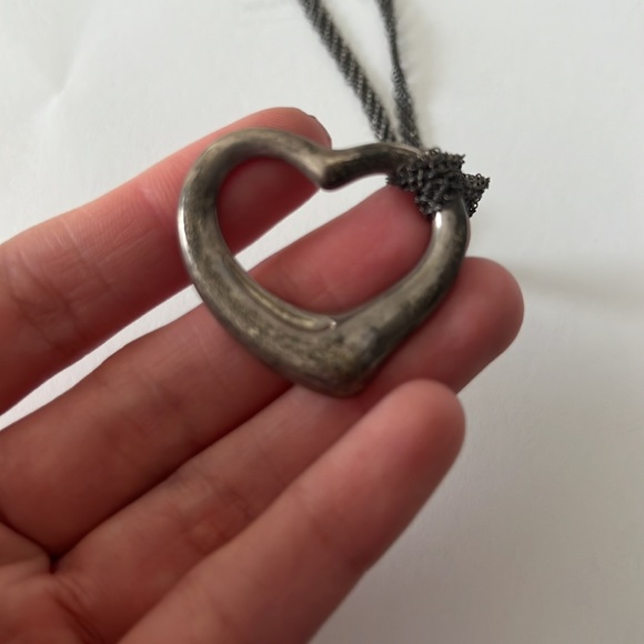 Tiffany and co silver heart necklace open heart - Picture 8 of 10